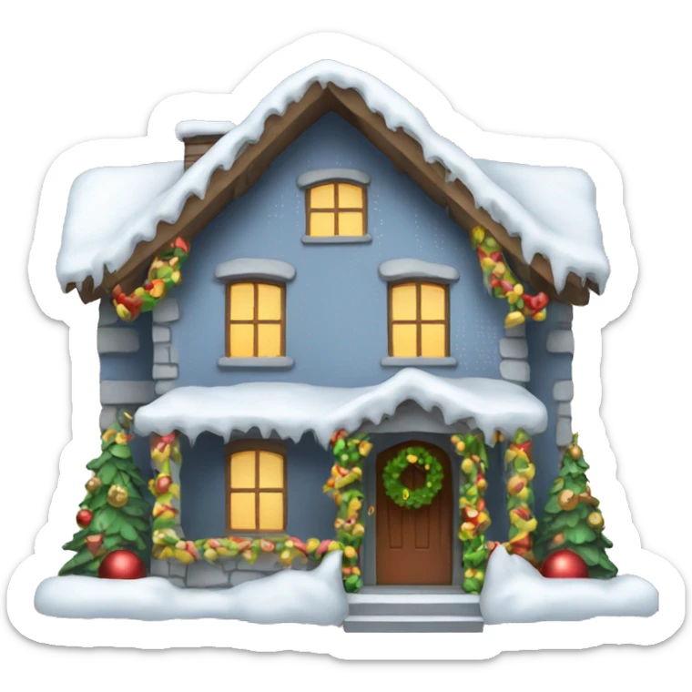 Christmas house sticker