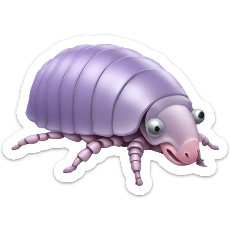 Lavender gray Pig armadillo centipede isopod lobster shrimp pig armadillo insect darth Vader face sticker