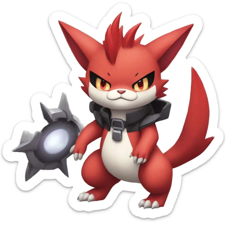  Kawaii Edgy Cool Beautiful Guilmon-Torracat-Zoroark full body sticker