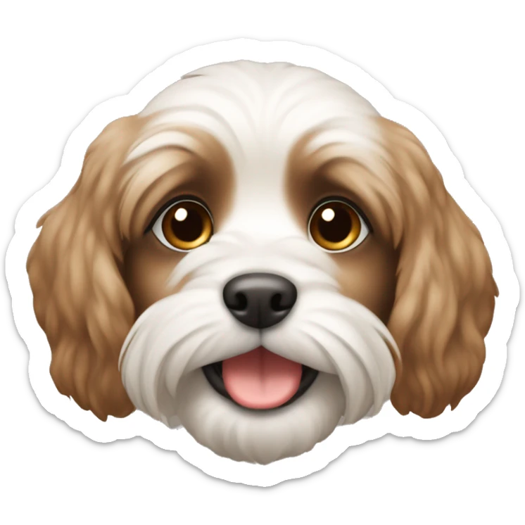 the puppy of the Maltese breed is brown in color sticker