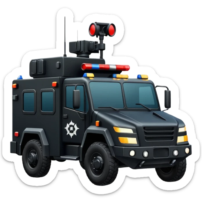 Need a SWAT truck emoji that I can copy and paste with no guns on top sticker