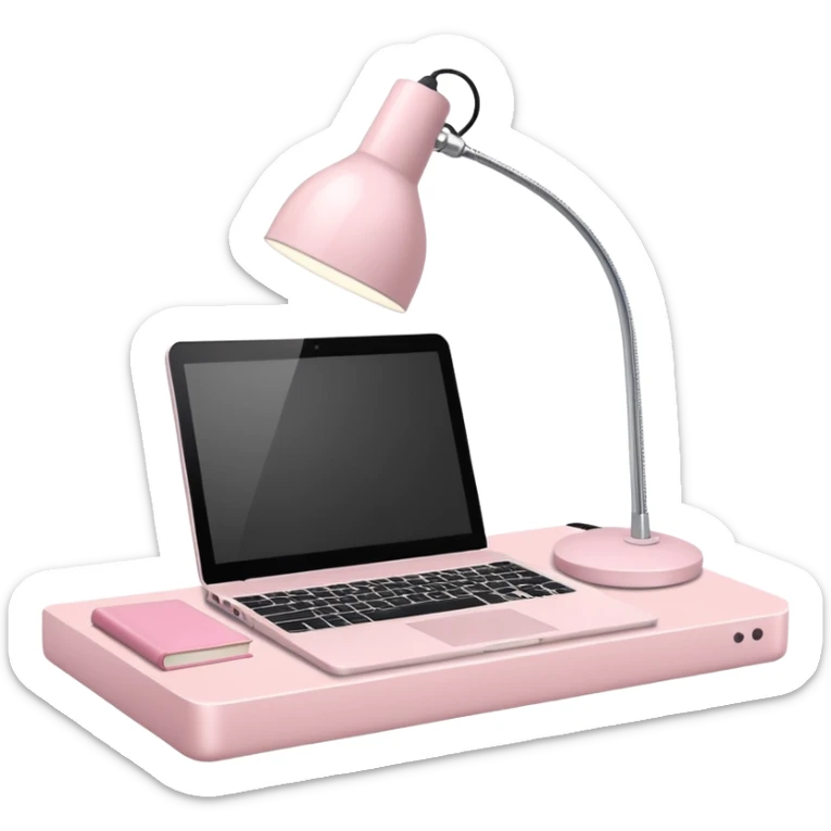 Pale Pink  Big wide Workstation desk-Light Pale Pink book-Light Pale Pink wide desk lamp-Light Pale Pink lap top sticker