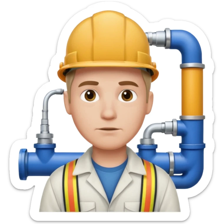 customer. 1 person only white male with shoulder normal person cloths. adult. pipeline technician change the expression and the shape of the face change the color of eyes sticker