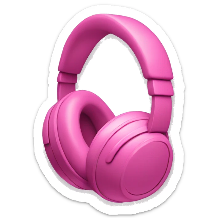 Pink headphones  sticker