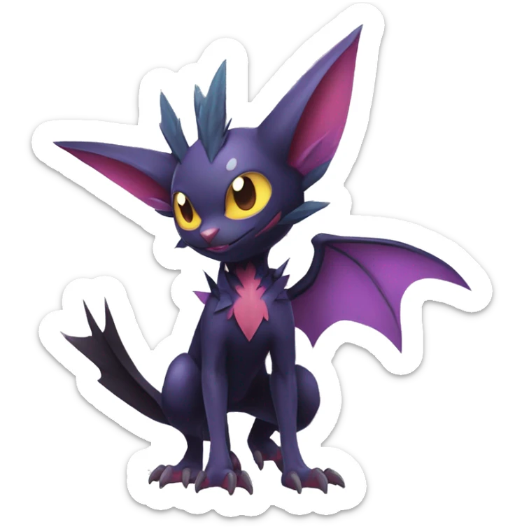  Kawaii Edgy Cool Beautiful Noibat-Noivern-Nargacuga-Litten full body sticker