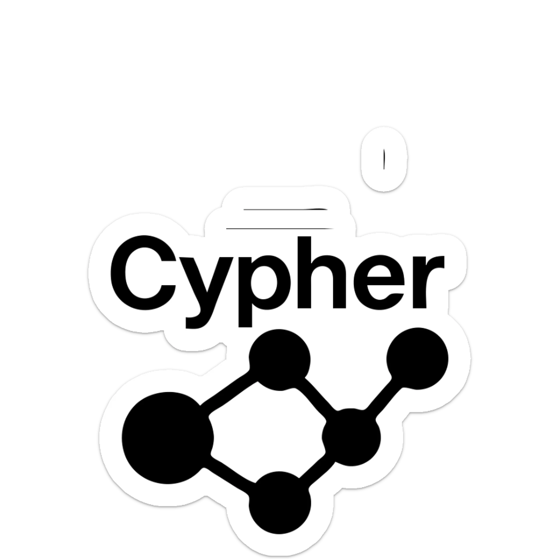 Recolor the robot head blue and change the design to look like a female robot, keeping the 'Cypher' text and graph database node-link motif. sticker