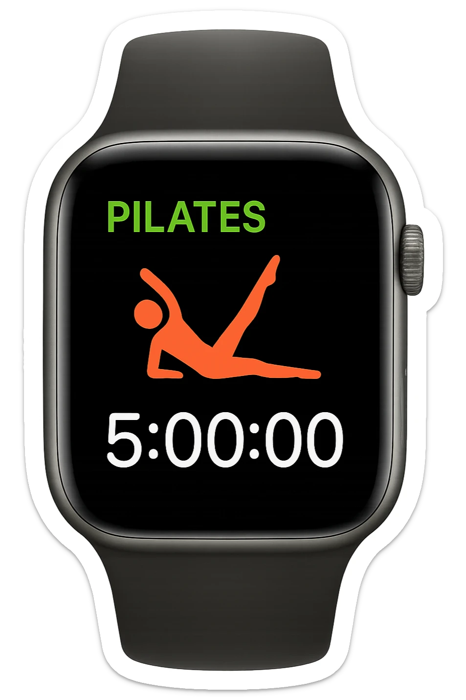 smartwatch con modalità attiva di pilates che segna 5 ore di pilates, REALISTICA 4K sticker