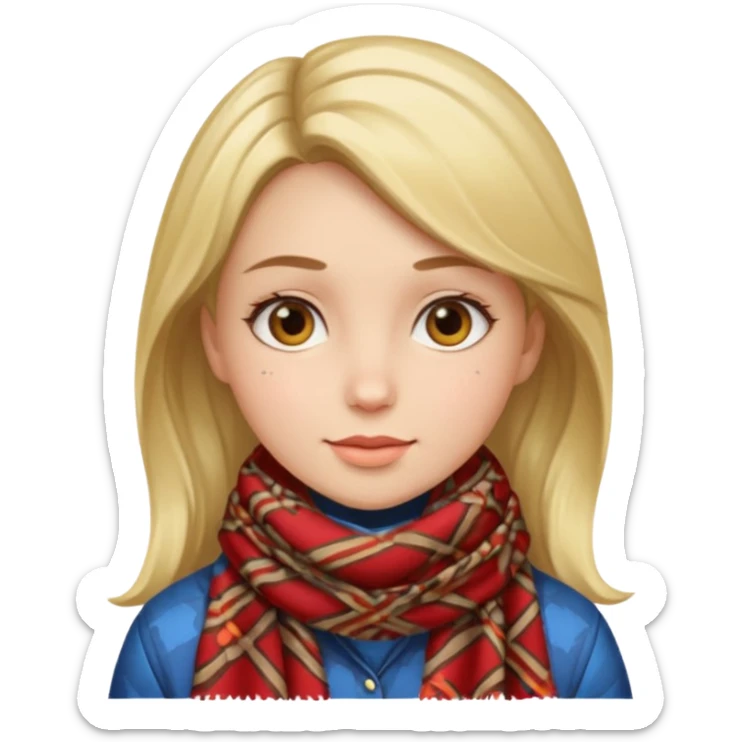 Une fille qui porte une foulare sans détails de visage  sticker