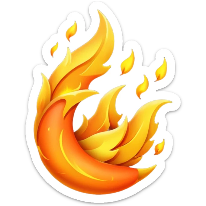 Asme fuego soplando por el viento sticker
