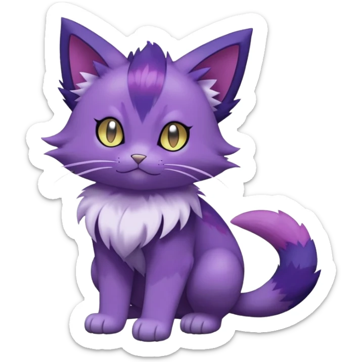 Purrloin-Delcatty-Pokémon-Fakémon-hybrid-creature (full body) sticker