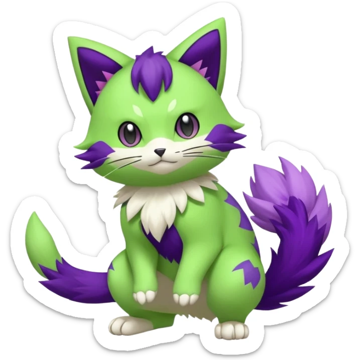 Sprigatito-Floragato-Meowscarada-Pokémon-Fakémon-animal-fusion (full body) sticker
