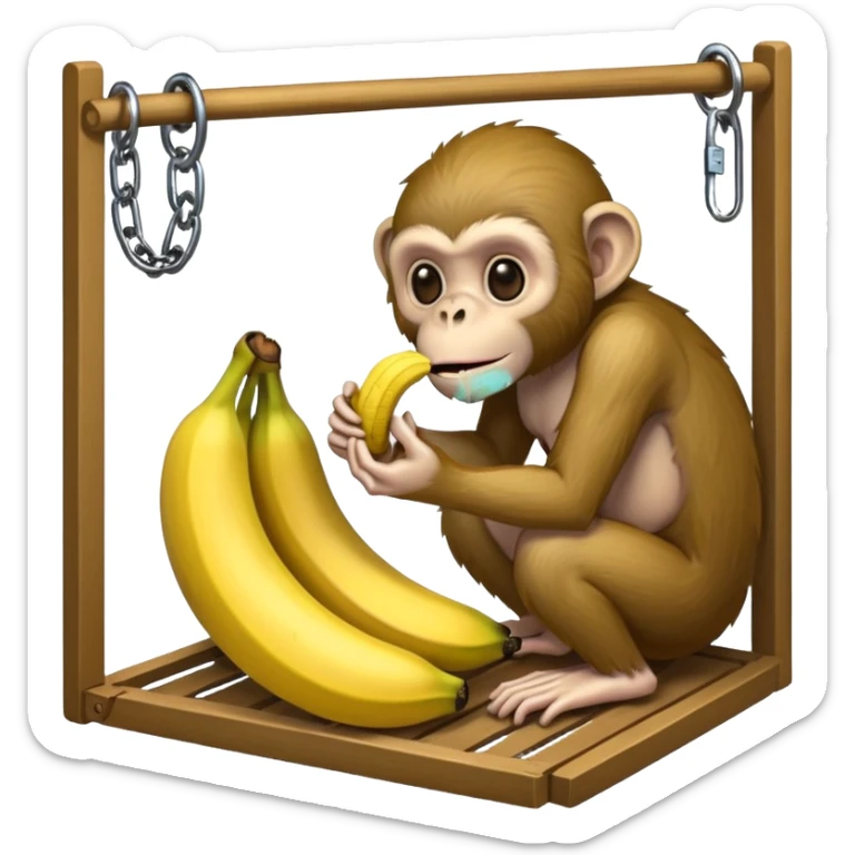 Make a monkey eating a banana in a trap to the trap of a trap and a gay zombie is waiting sticker