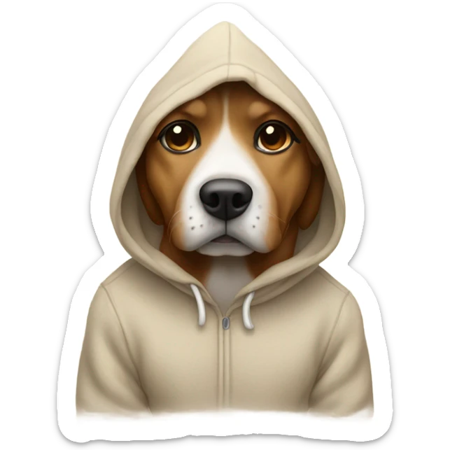 Dog wearing a hoodie  sticker