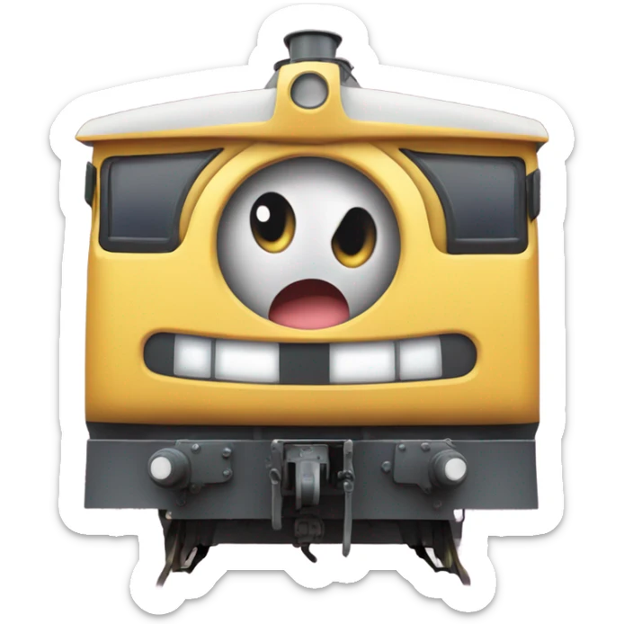 A electric locomotive (With little Kirby eyes on the front of the trains face) sticker