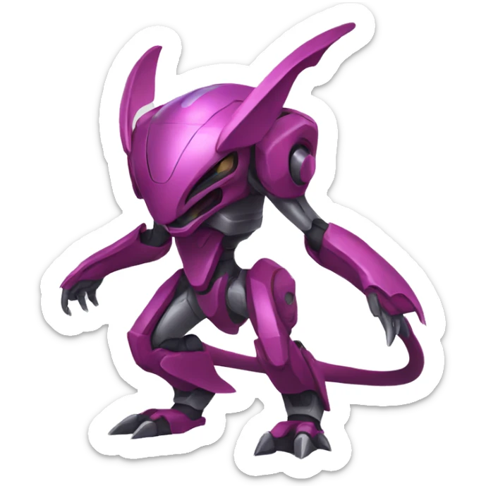 a Genesect-Raptor-Fakémon—hybrid with a futuristic visor-helmet full body sticker