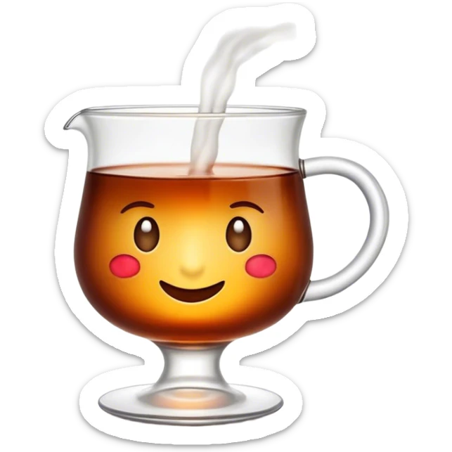 Cinematic Realistic Turkish Tea Pop Culture Emoji, featuring an inviting portrayal of a steaming glass of Turkish tea rendered with rich textures and warm, convivial lighting. sticker