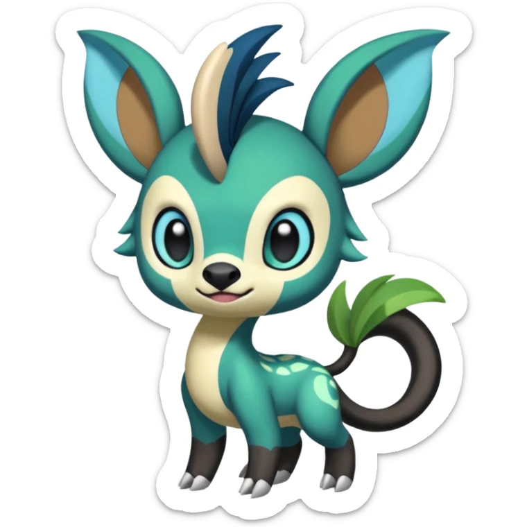 Colorful Exotic Meloetta-Skiddo-Cobalion-Virizion-Venom-Stitch-Fakémon-creature-hybrid sticker