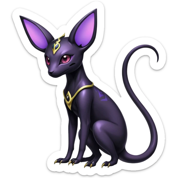 Shiny Edgy Gothic Futuristic Salandit-Umbreon-Espeon-Hybrid (Full body) sticker
