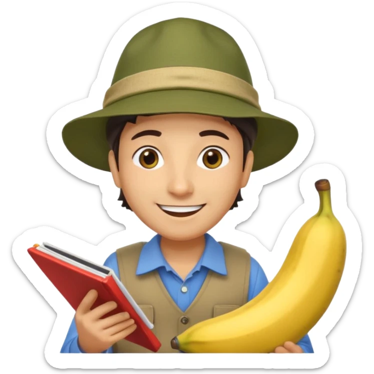 Make accountant loves fishing bananas movies and comics and is Italian sticker