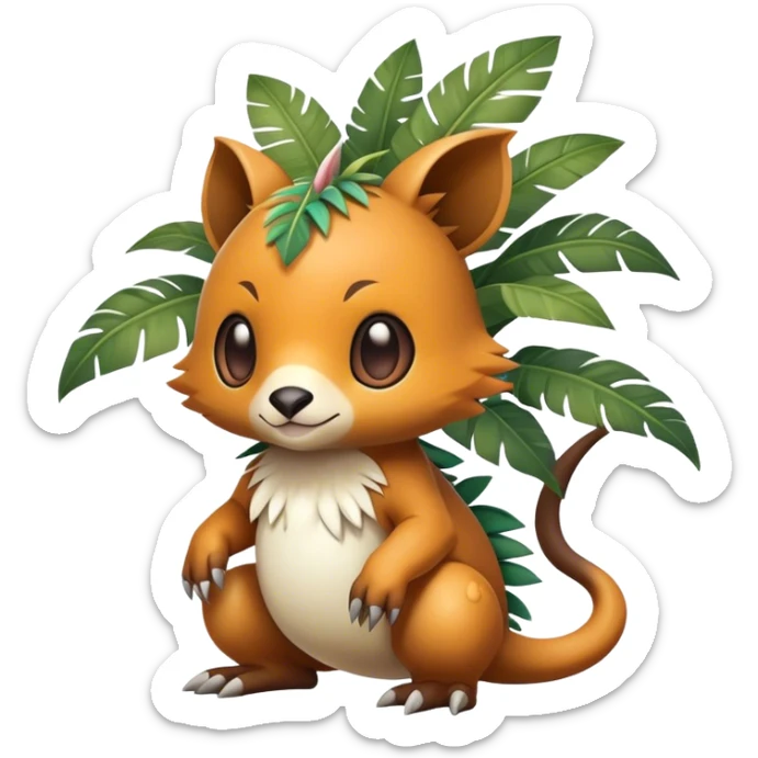 Cute cool fantasy tropical animal hybrid Fakemon full body sticker