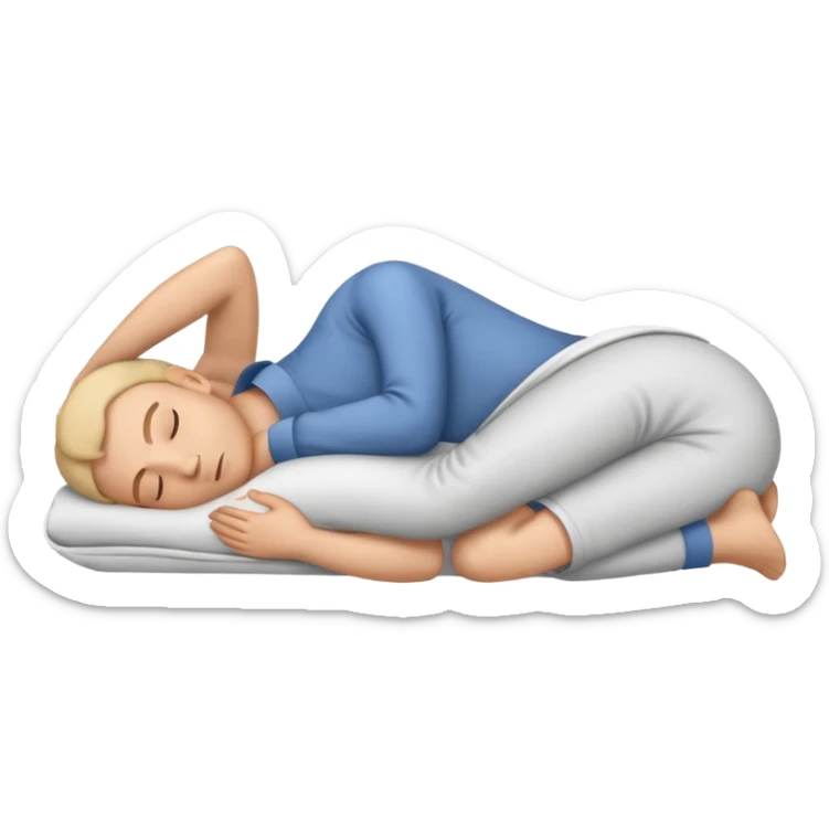 emoji of person sleeping on their back in the style of iOS sticker