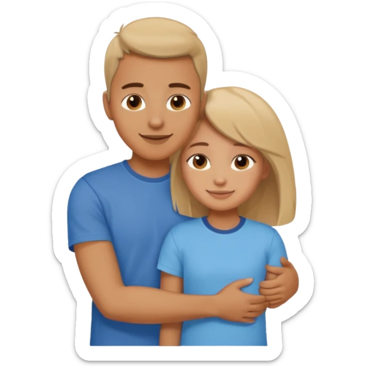 Texte ´Gros câlin’, en dessous un homme serre sa sœur dans ses bras sticker