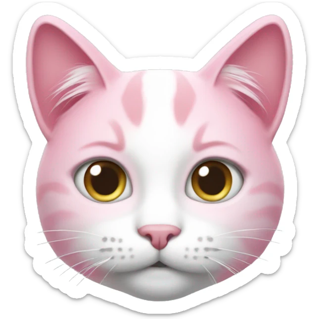 pink and white pretty cat sticker
