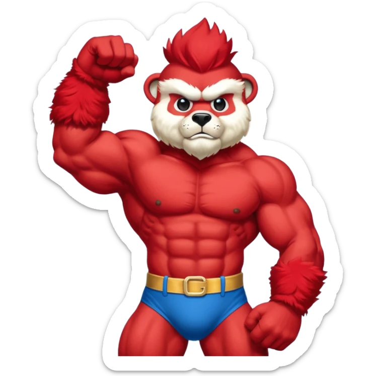 Can you create a emoji of threw Nebraska Cornhusker mascot sitting on top of the UCLA Bruin mascot sticker