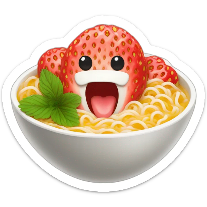 strawberry ramen sticker