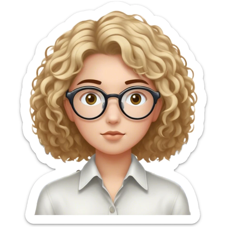 Étudiante de 20 ans métissée avec les cheveux bouclés, le visage ovale et des lunettes semi rondes et les yeux en amande par le hublot d'un avion  sticker