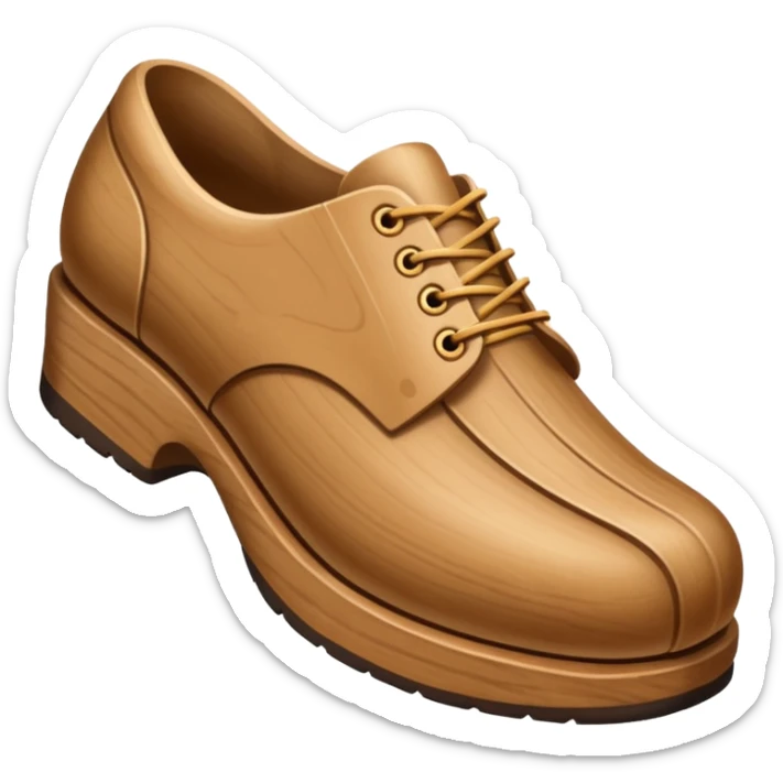 Un zapato de madera estilo Polonia . El zapato está tallado a mano. Pero de madera   sticker
