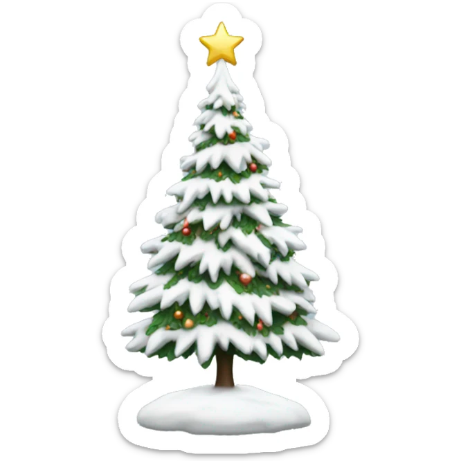 White Christmas tree sticker