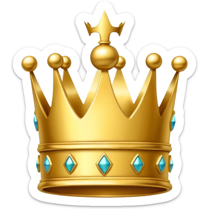 A crown emoji in the style of Apple emoji with a knocker. sticker