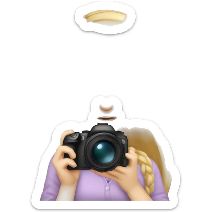 European light hair Female photographer taking a picture light skinned long hair sticker