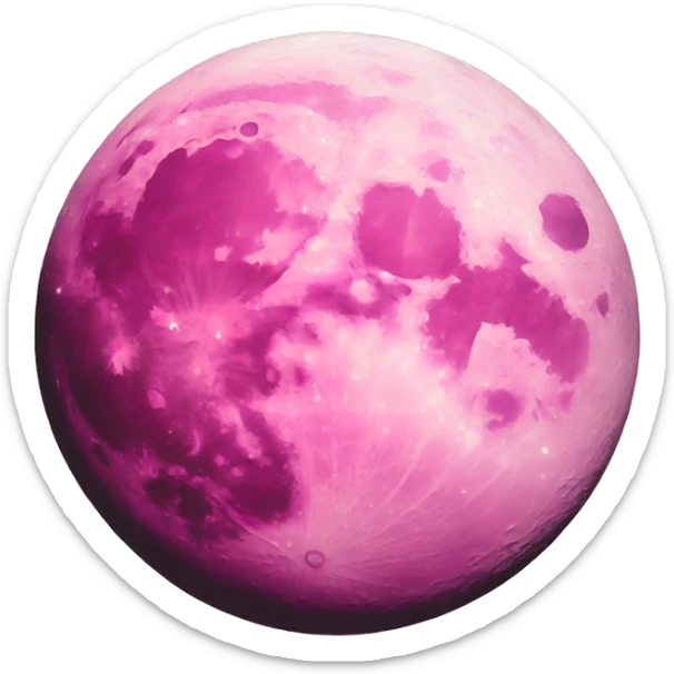 pink moon sticker