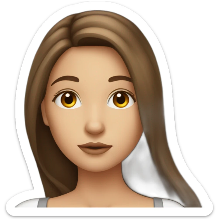 pretty mysterious albanian girl with long brown hair  sticker