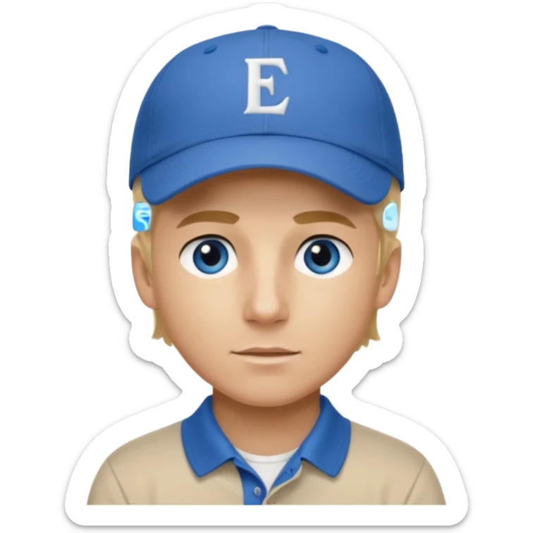 Charlie kirk with blonde hair and Blue eyes on epstein island but make hi really look like Charlie kirk sticker
