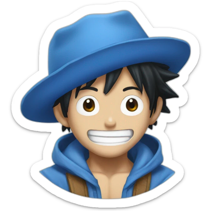 Blue luffy sticker