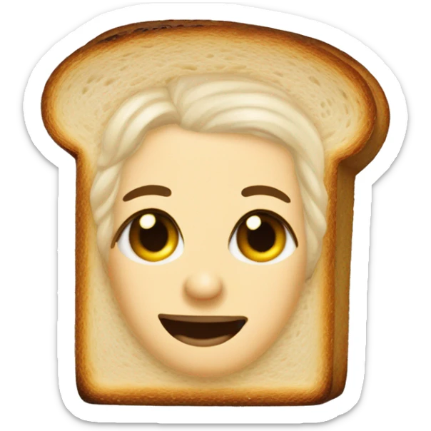 A piece of toast that looks like the queen of England  sticker