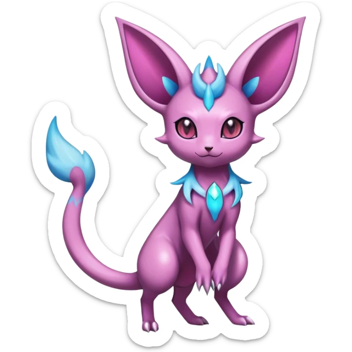 Shiny Dark Espeon-Haunter-Sylveon-Nidorino-fusion-hybrid full body sticker