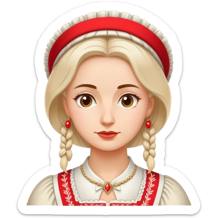 traditional polish european woman simple traditional politician  sticker