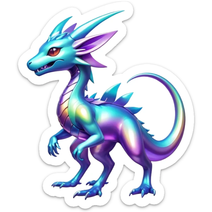 Epic complex shiny detailed Fakémon-creature sticker