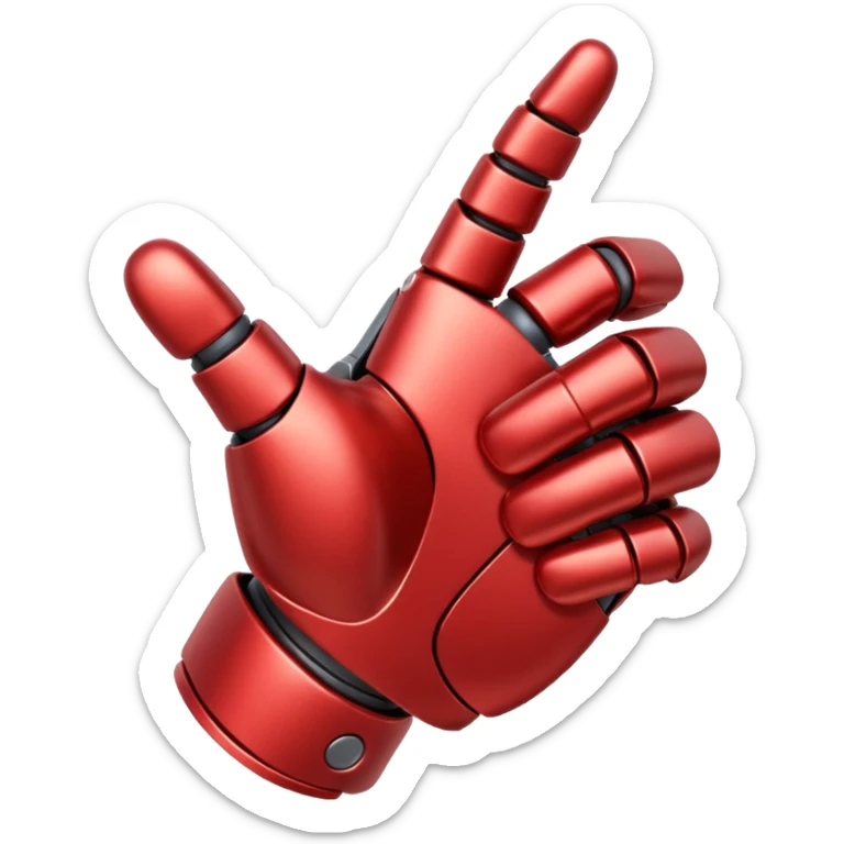 robot hand closed fist but the thumb is up and make the color of the robot  in the shade red sticker