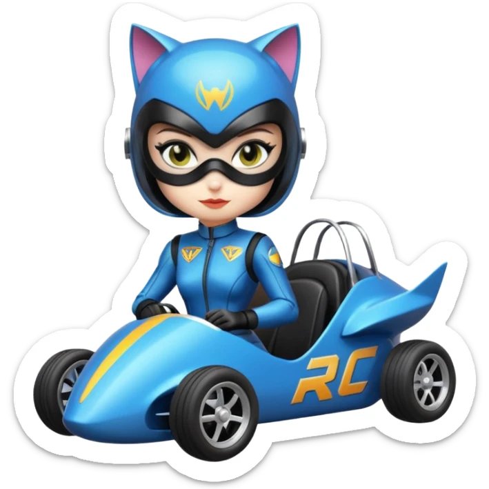 Hot rod Cat Woman’s sports futuristic Catmobile twin seat rc car  sticker