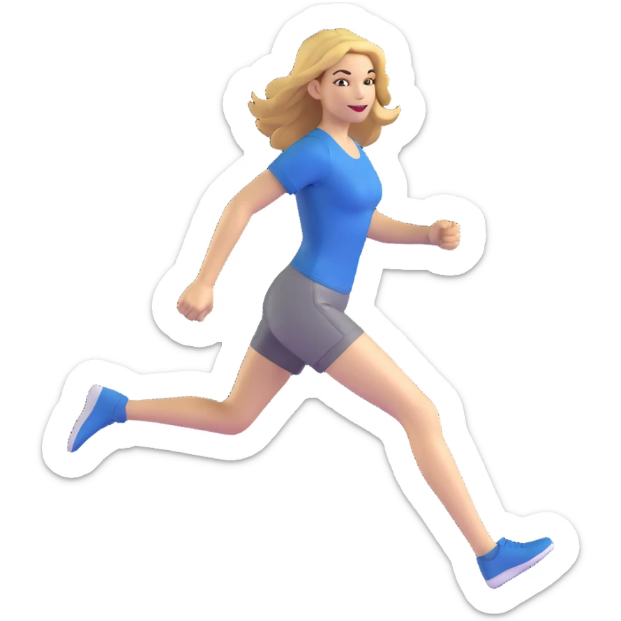 Michelle Monaghan running, female actress with honey blonde hair sticker