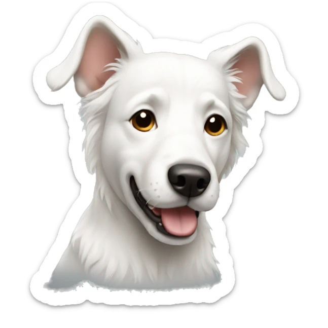 white dog sticker