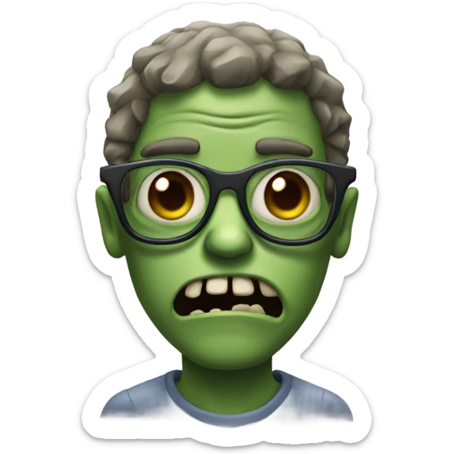 Zombie with glasses sticker