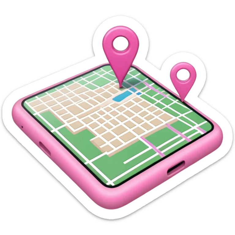 mix pink of a big gps map of the lines sticker