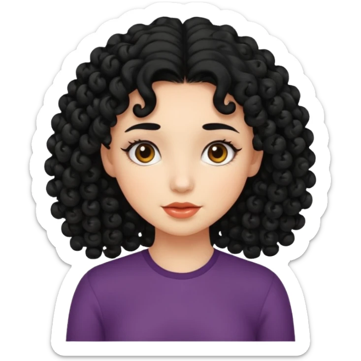 A girl with curly black hair  sticker