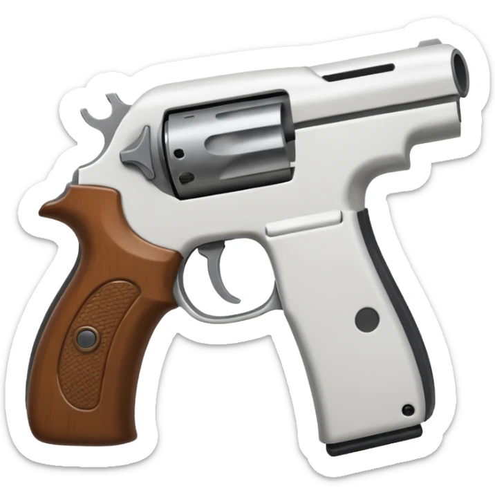 Un persona Blanco una gora de lado y una pistola sticker